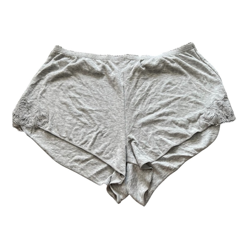 ❤️3/$15 New Auden Women's Light Gray Lace-Trim Sleep Shorts- Size M